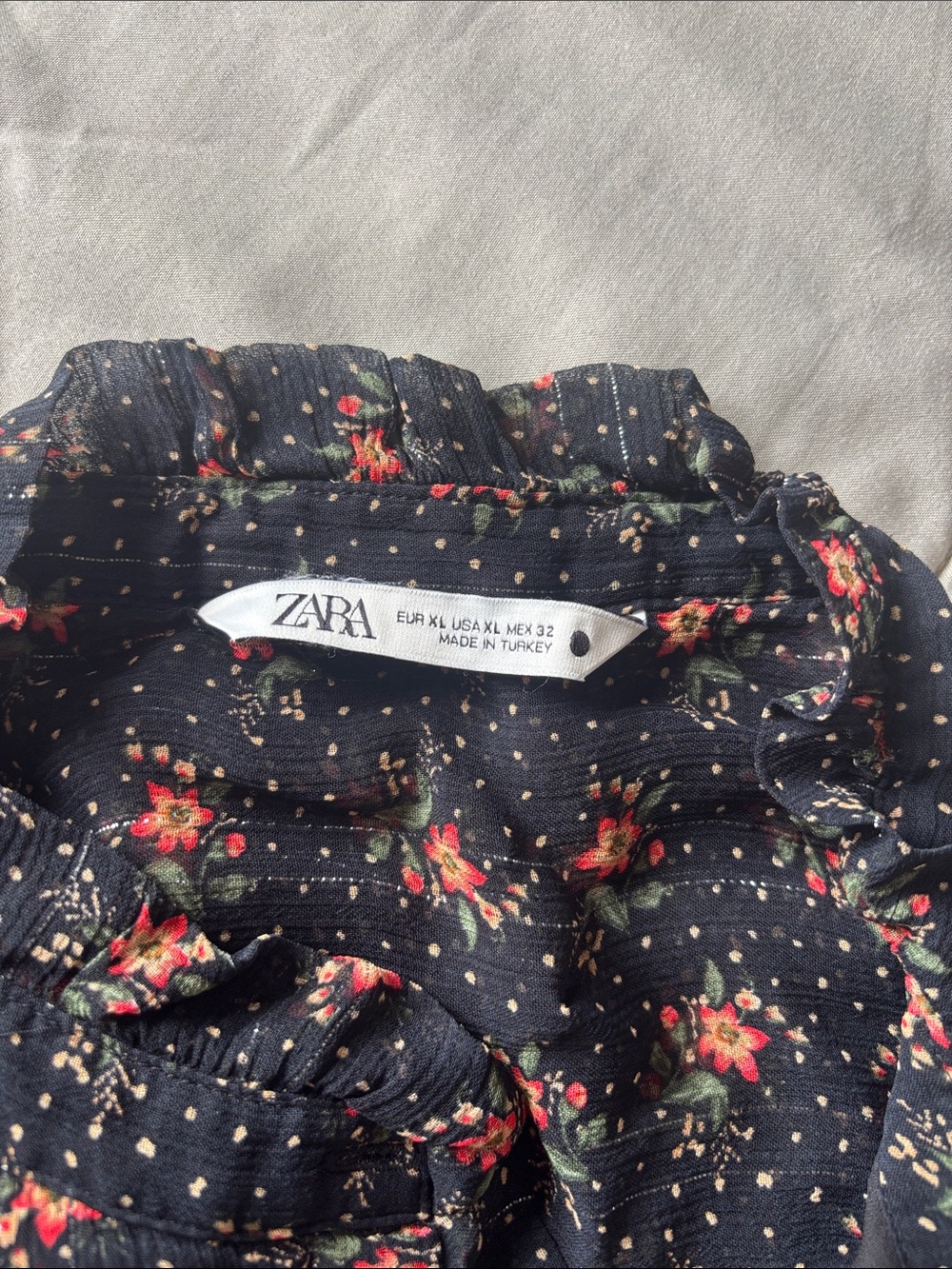 Women's Black Floral Ruffle Jacket - Picture 2 of 5